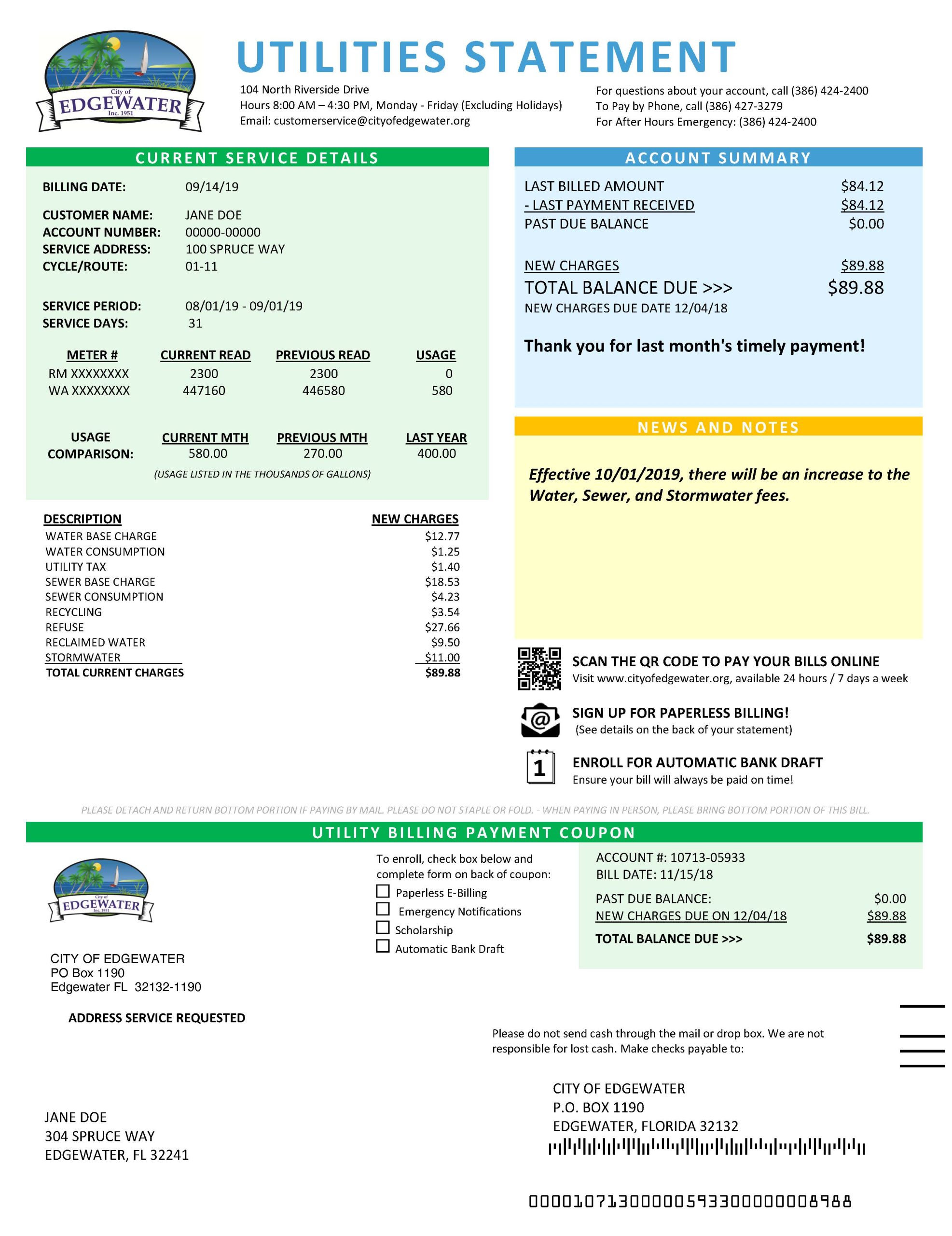 Quality utility bills